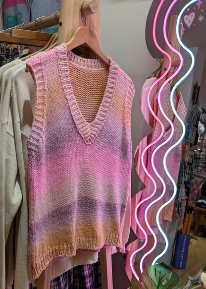 The Edit - Pink & Orange Ombre Knitted Sweater Vest