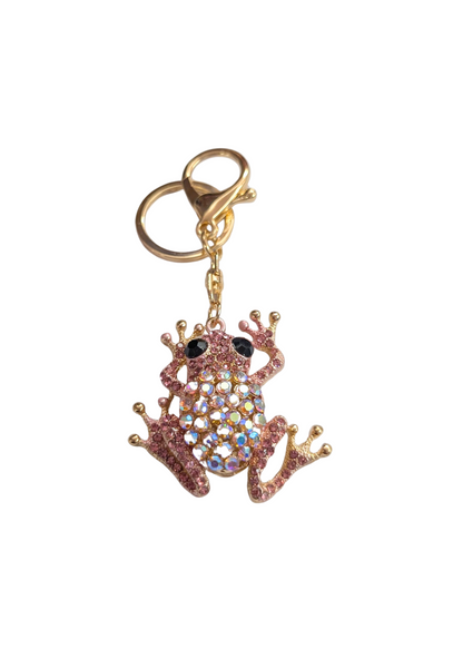 The Edit - Pink Bejeweled Frog Bag Charm Keyring