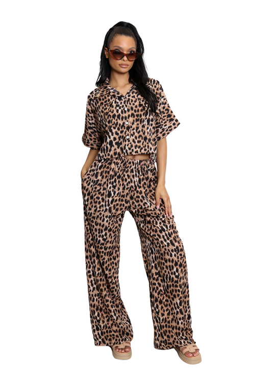 The Edit - Leopard Print Elasticated Waist Trousers