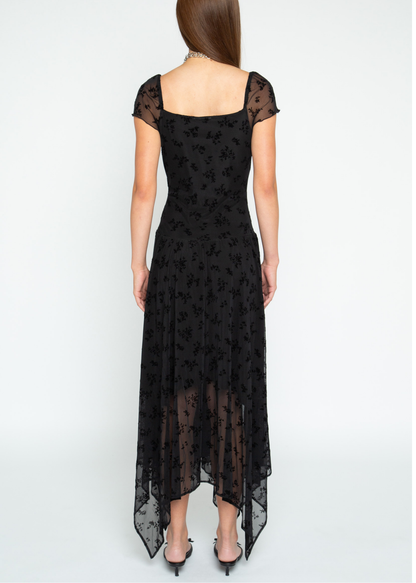 Daisy Street - Luna Flocked Mesh Maxi Dress