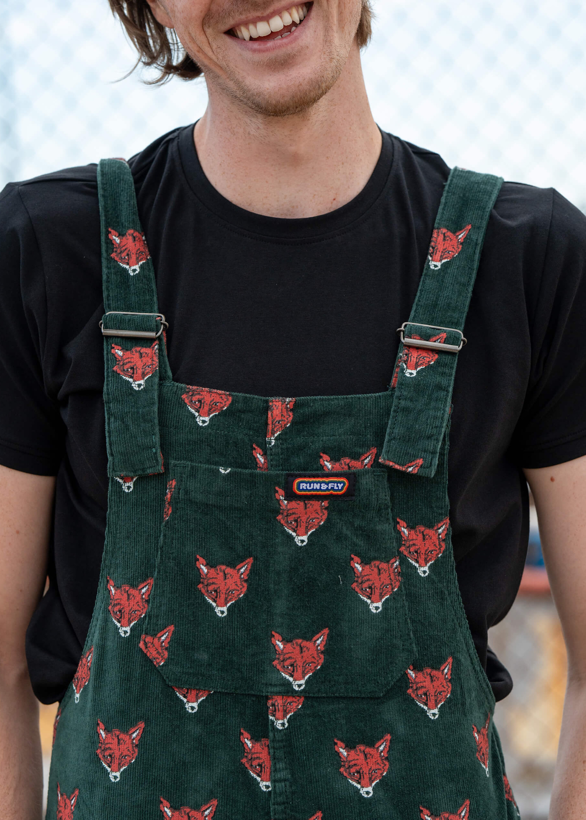 Run & Fly - Corduroy Fox Head Dungarees