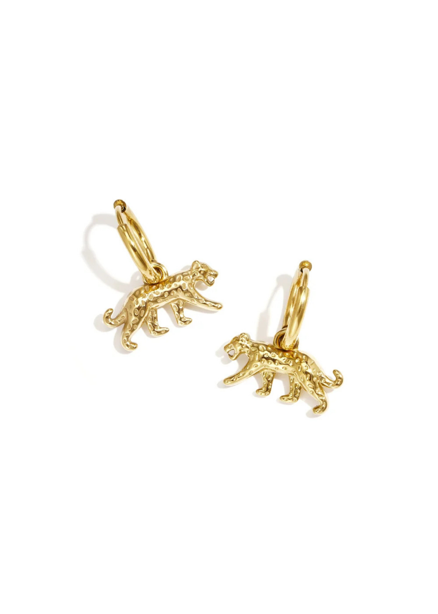 The Edit - Panther Drop Earrings in Gold