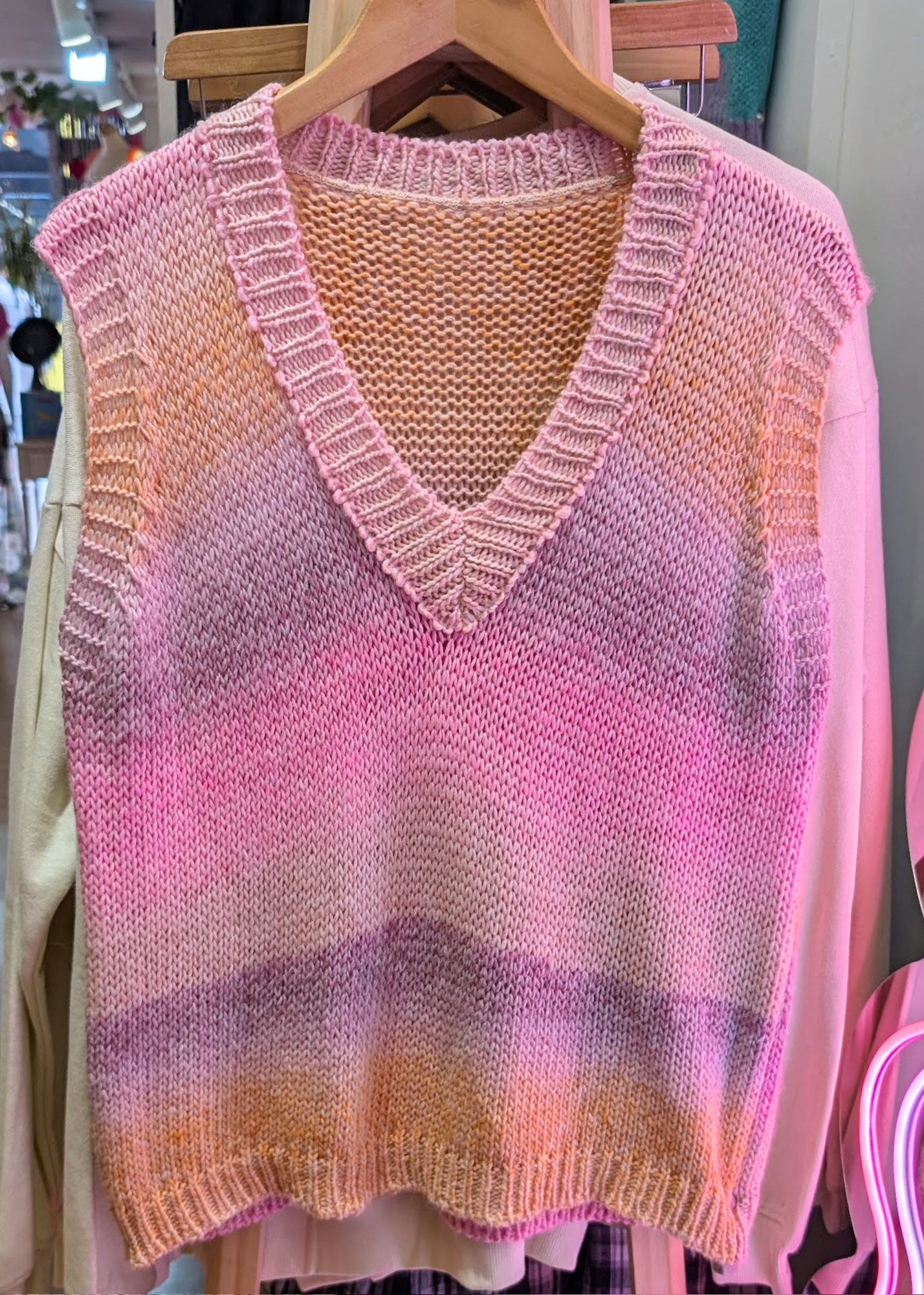 The Edit - Pink & Orange Ombre Knitted Sweater Vest
