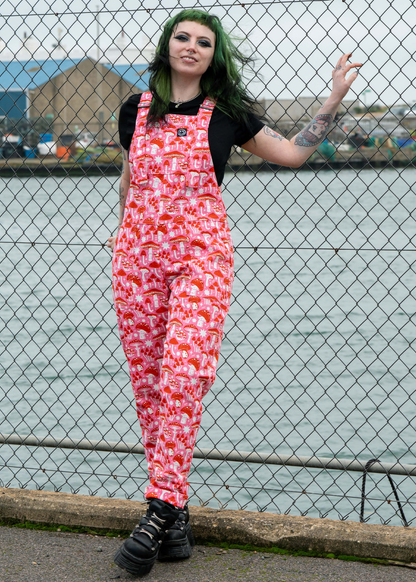 Rebel Romance x Stacey McEvoy-Caunt Mushrooms Stretch Dungarees