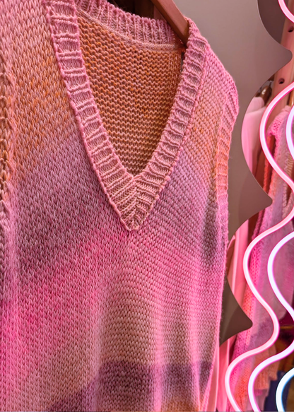 The Edit - Pink & Orange Ombre Knitted Sweater Vest