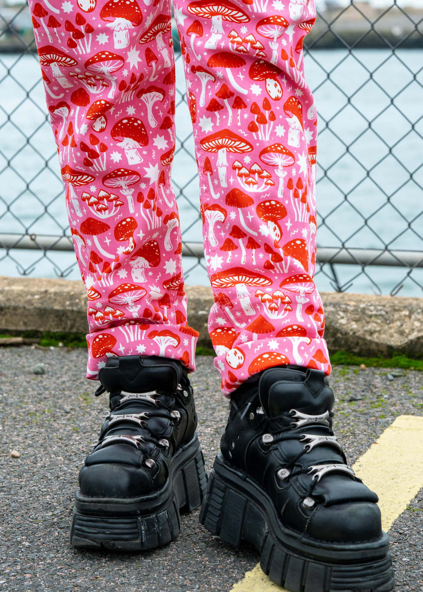 Rebel Romance x Stacey McEvoy-Caunt Mushrooms Stretch Dungarees