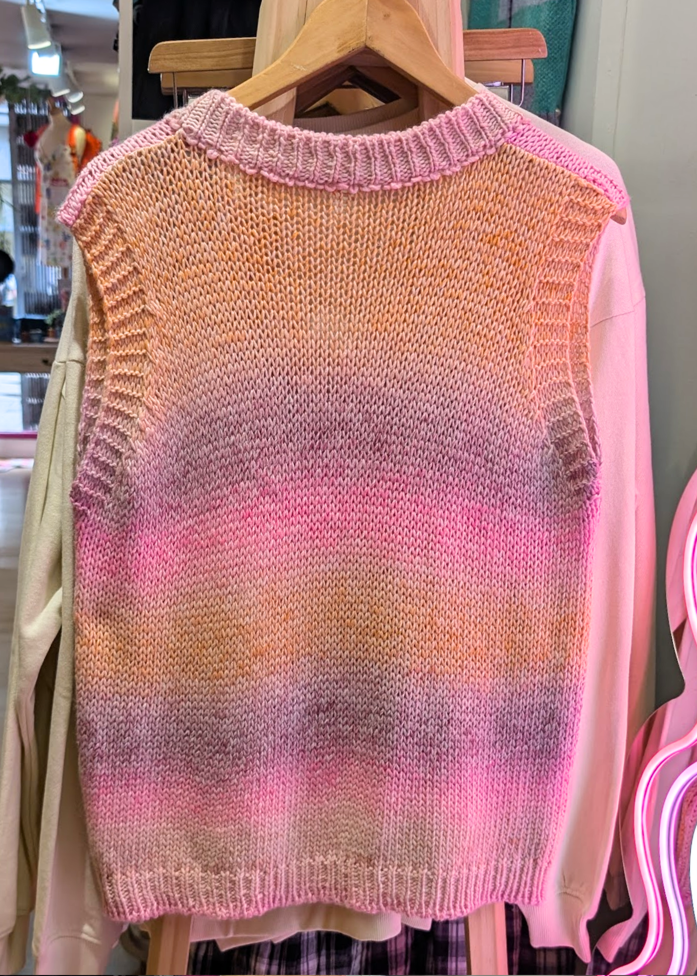 The Edit - Pink & Orange Ombre Knitted Sweater Vest