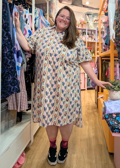 The Edit - Ditsy Flower Wavy Wallpaper Print Shirt Dress
