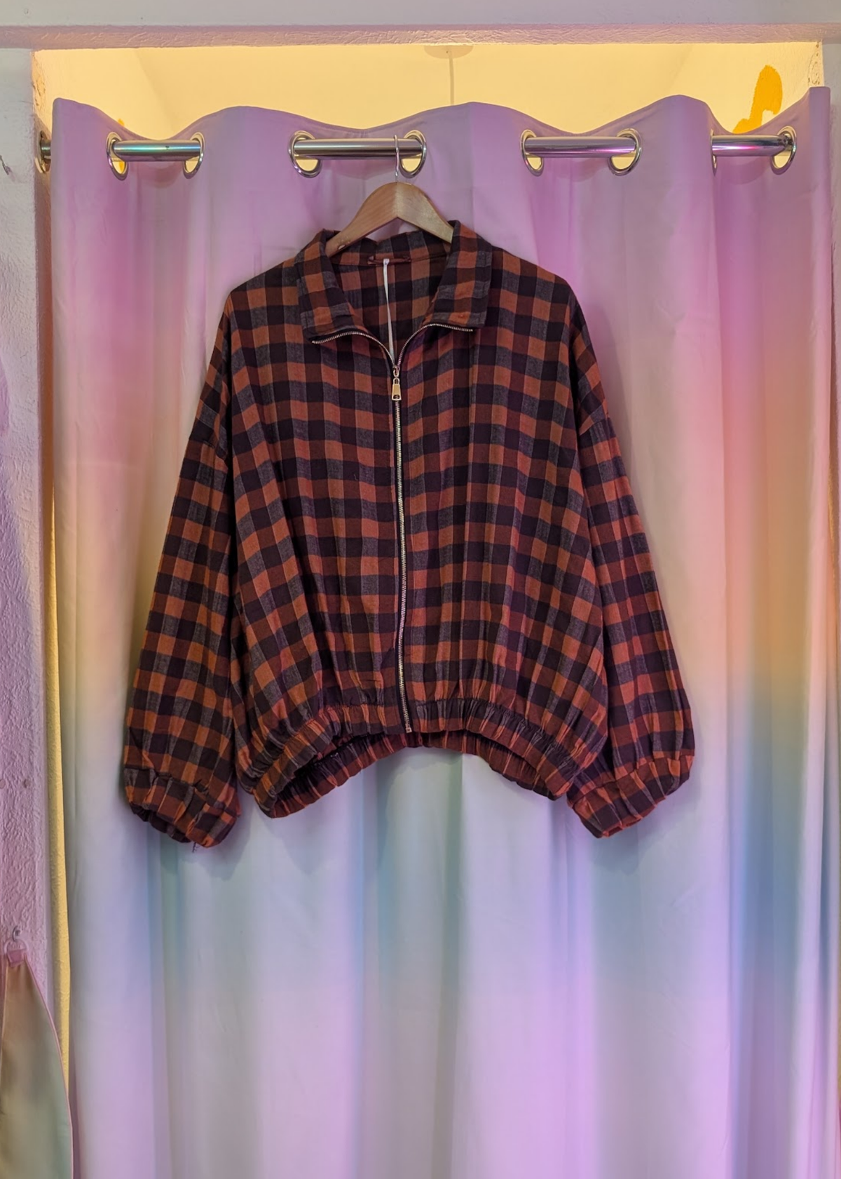 The Edit - Orange Check Oversized Jacket