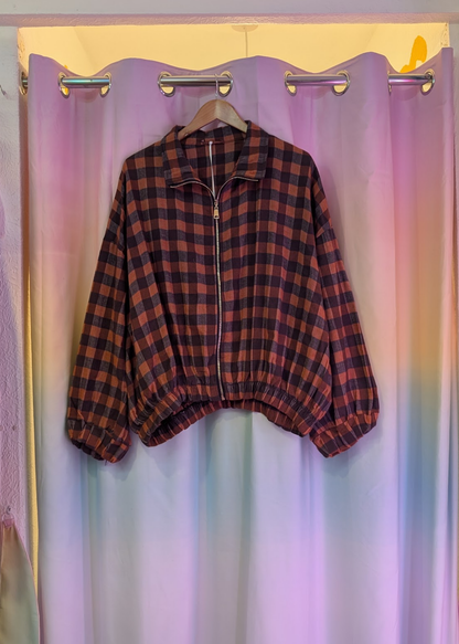 The Edit - Orange Check Oversized Jacket