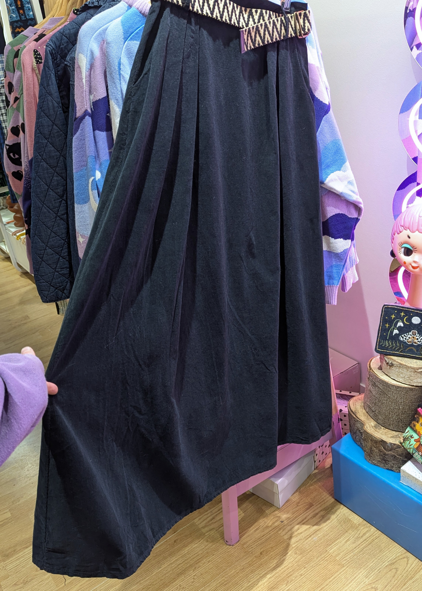 The Edit - Black Corduroy Midaxi Skirt