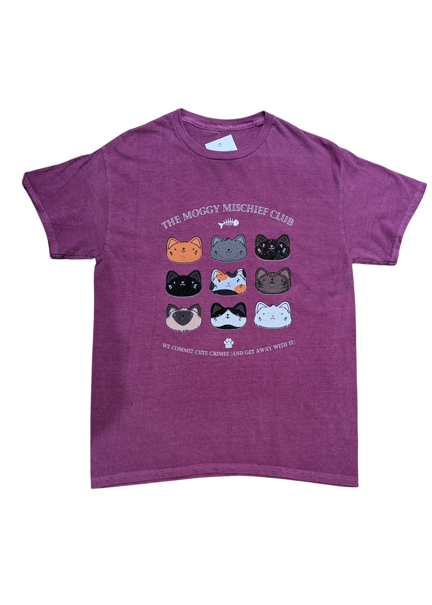 Home of Rainbows - Moggy Mischief Club Tee in Raspberry