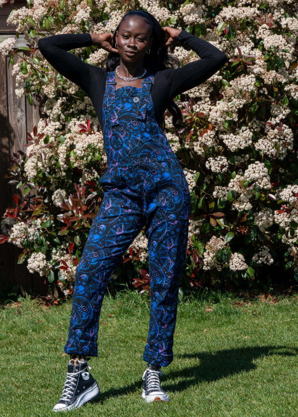 Rebel Romance - Celestial Dreams Stretch Twill Dungarees