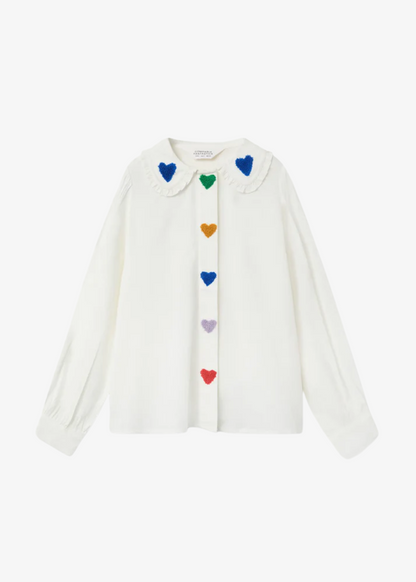 Compañia Fantastica - Flocked Colourful Hearts Shirt