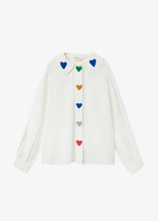 Compañia Fantastica - Flocked Colourful Hearts Shirt