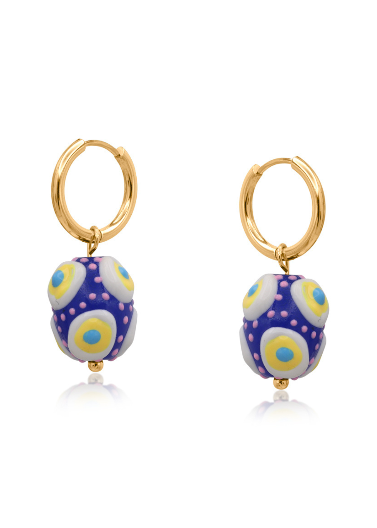 Big Metal London - Santa Fe Egg Charm Earrings