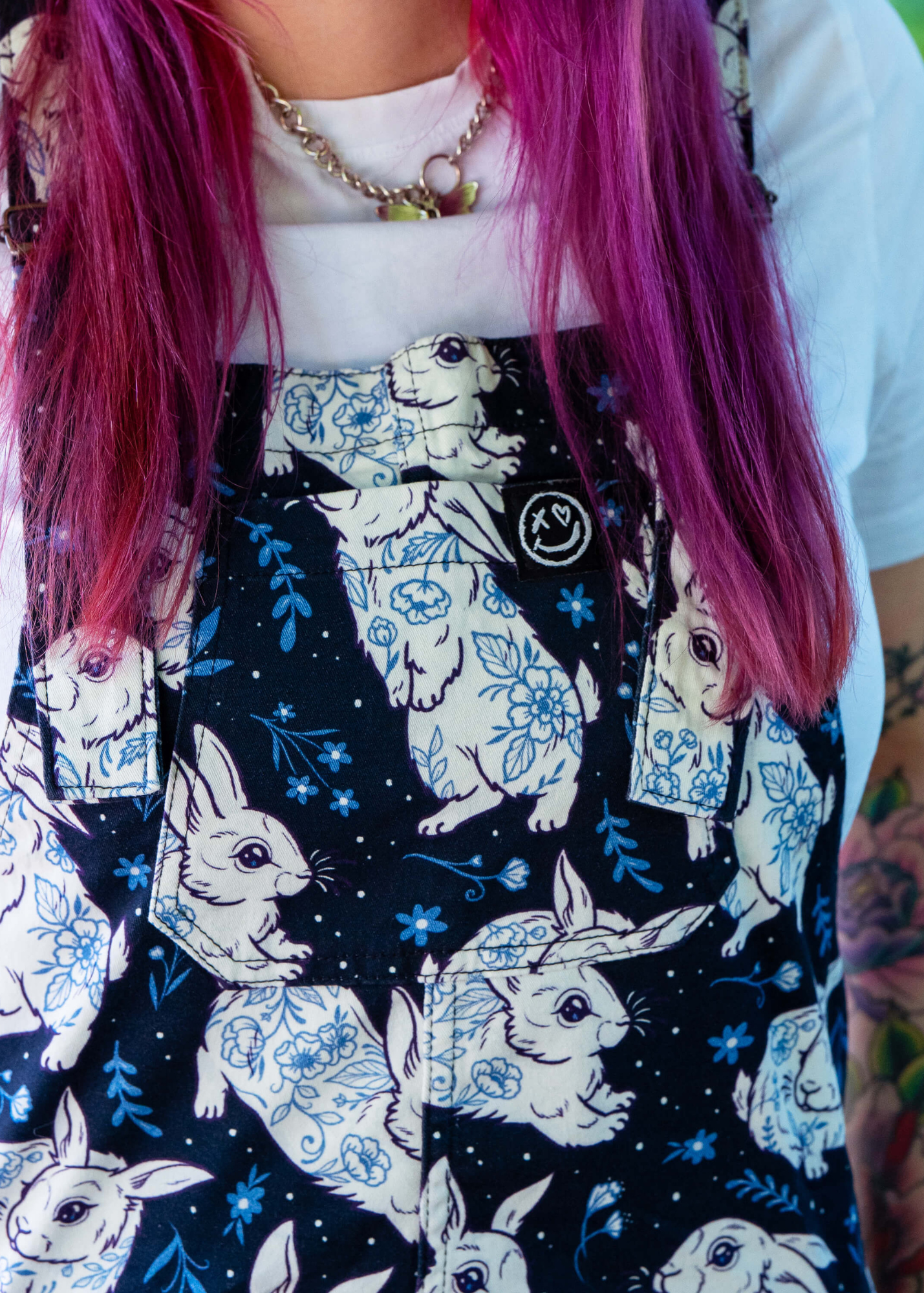 Rebel Romance x Abi Perry - Bunnies Stretch Dungarees