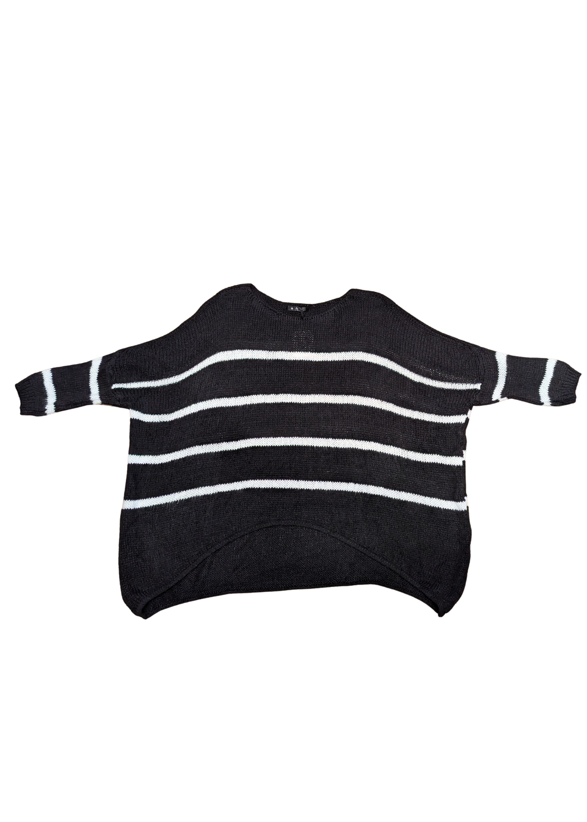 The Edit - Black and white Stripe ¾ Sleeve Jumper