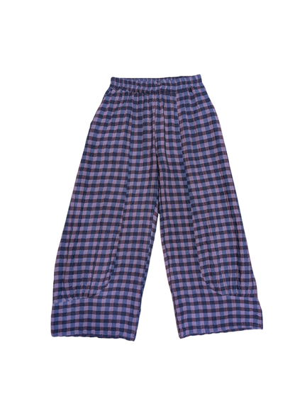 The Edit - Plum & Lavender Checked Gingham Balloon Trousers