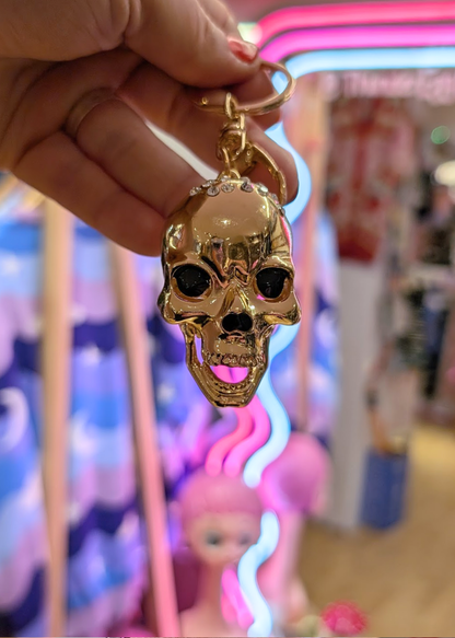 The Edit - Gold Tone Skull Bag Charm Keyring