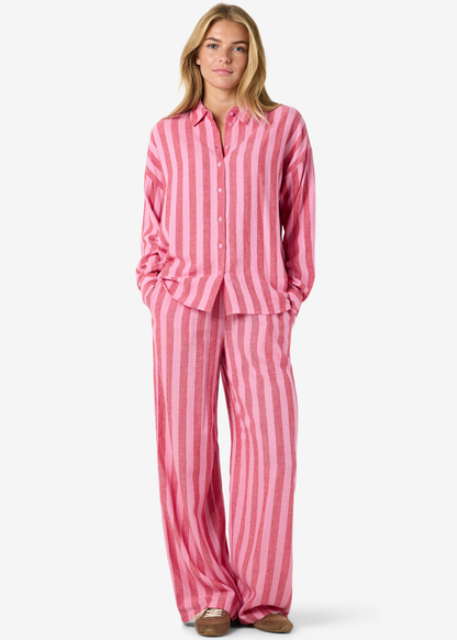 Noisy May - Red & Pink Striped Shirt