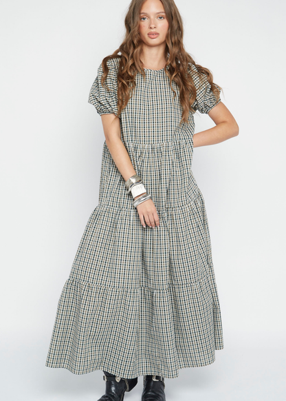 Daisy Street - Lumi Check Tiered Maxi Dress