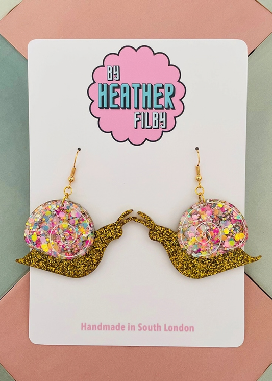 By Heather Filby - Gold Snail Earrings