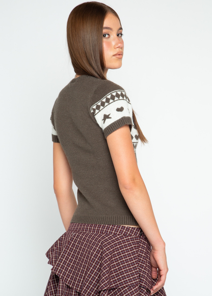 Daisy Street - Dusk Knitted Swan Tee