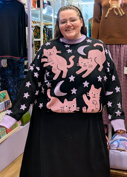 Thunder Egg - Cosmic Cats Oversized Jumper