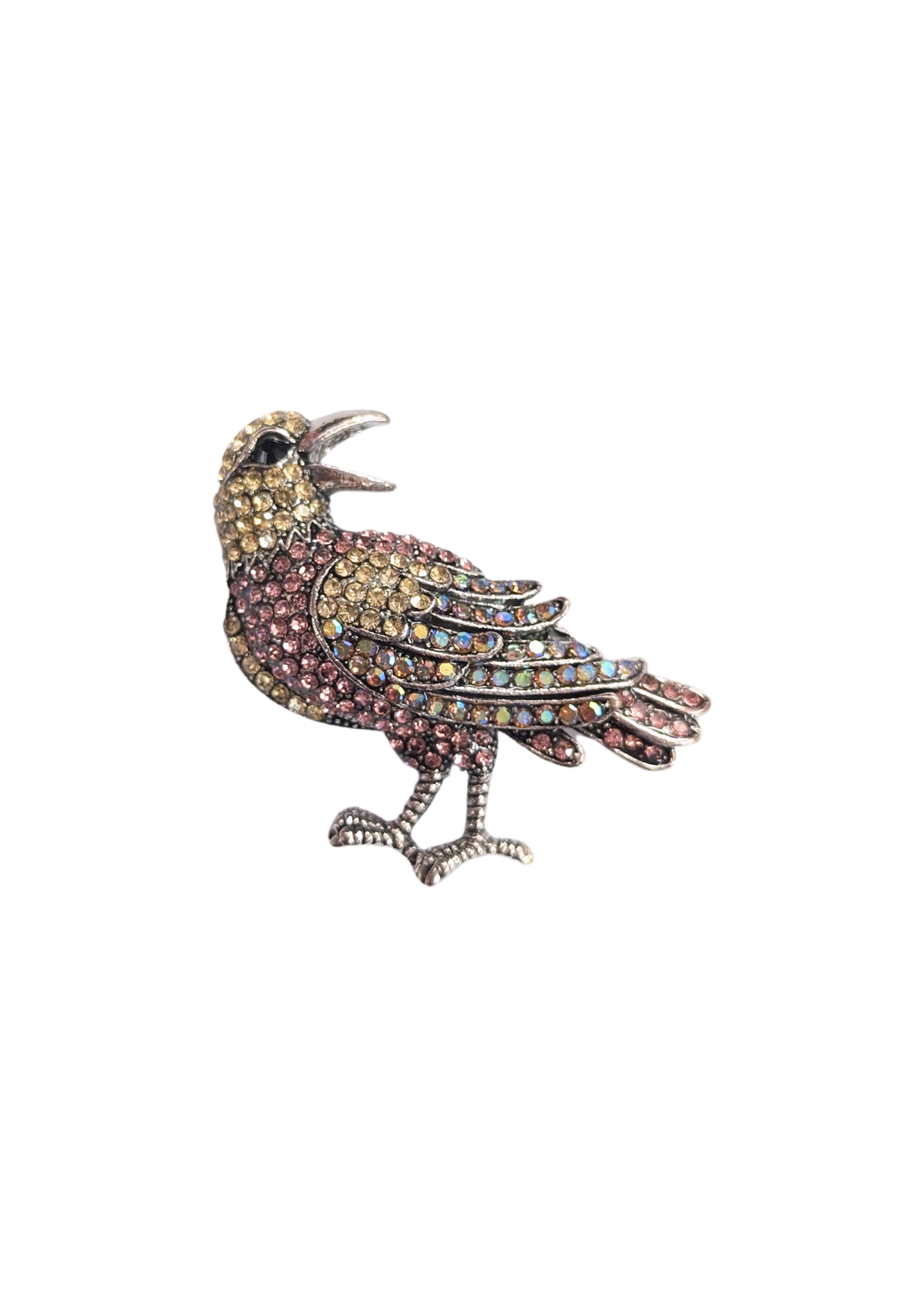 The Edit - Pink Bejeweled Raven Brooch