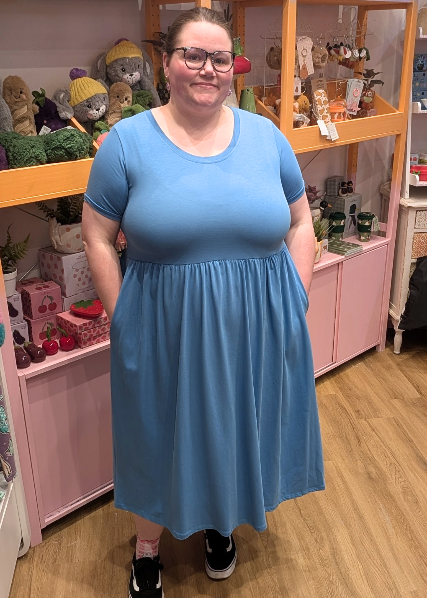 The Edit - Cornflower Blue Smock Dress with Pockets