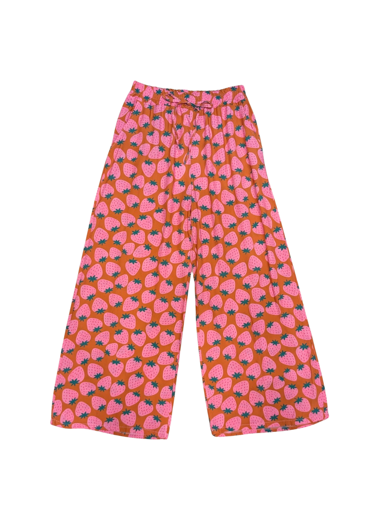 The Edit - Strawberry Print Wide Leg Trousers
