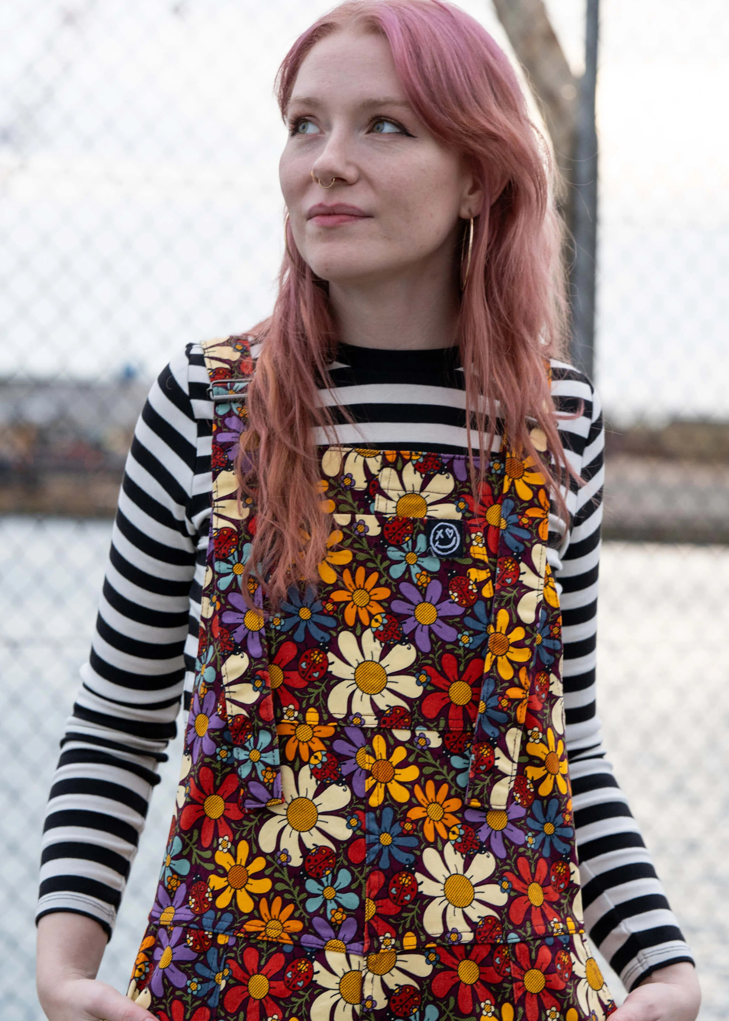 Rebel Romance - Love Bugs Stretch Dungarees