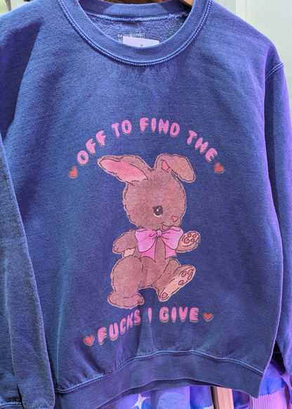 Daisy Street - Navy ‘Off to Find the F**ks’ Bunny Sweater