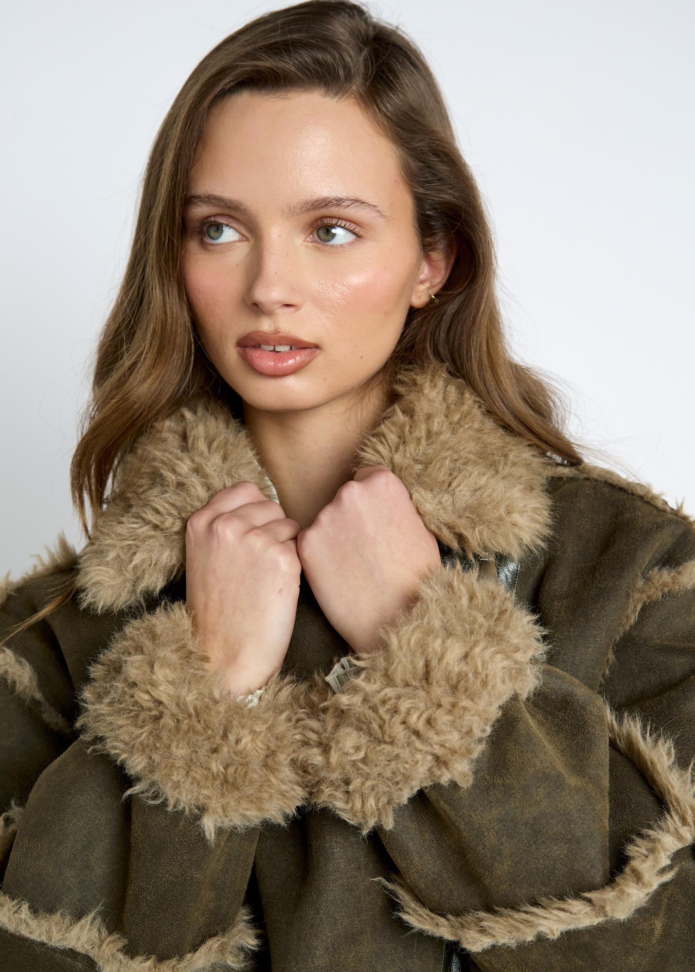 Daisy Street - Suedette Faux Fur Lined Coat