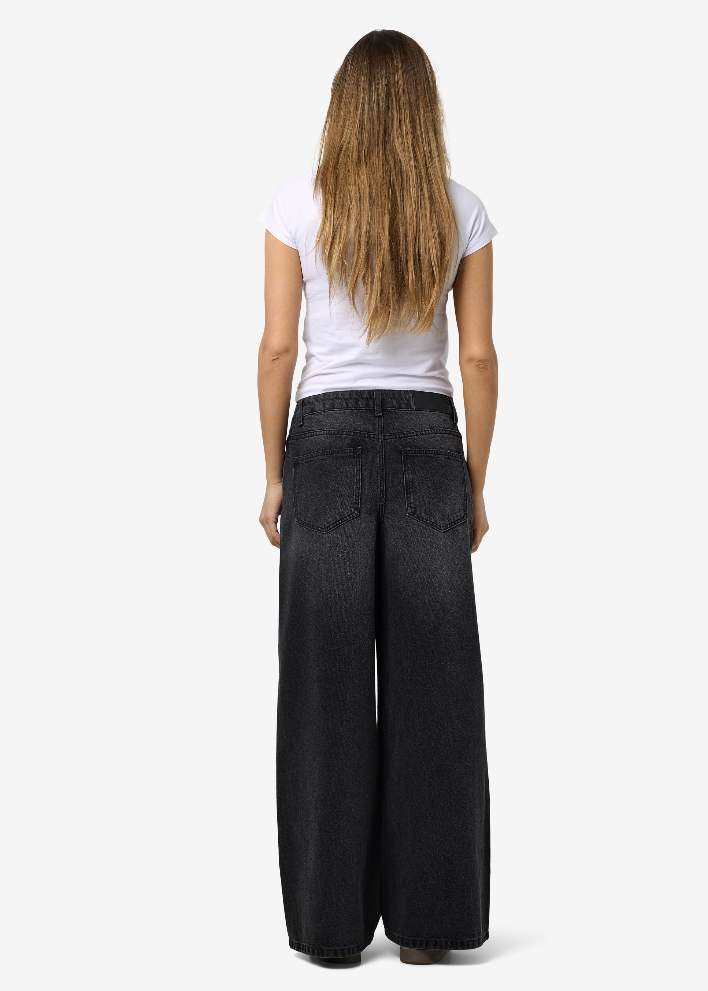 Noisy May - Kettie Black Wash Wide Leg Jeans