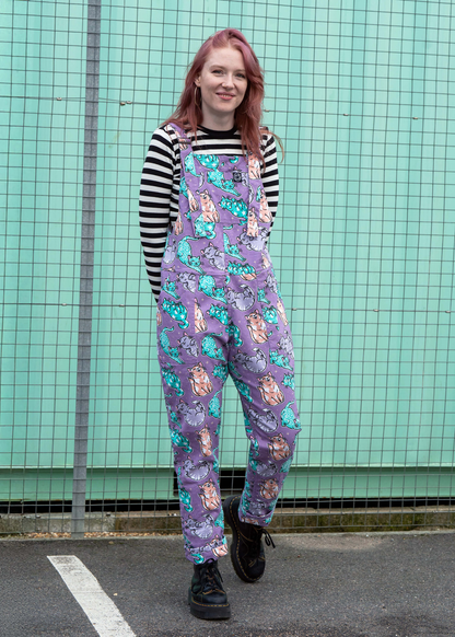 Rebel Romance x Abi Perry - Purrfect Cats Stretch Dungarees