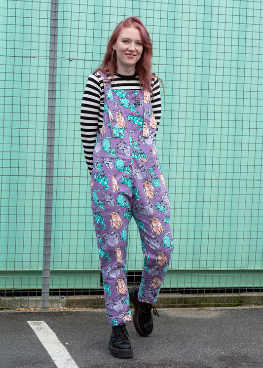 Rebel Romance x Abi Perry - Purrfect Cats Stretch Dungarees