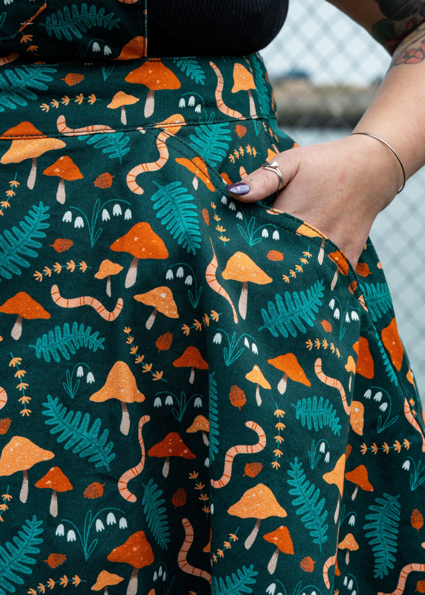 Rebel Romance x Clare Lewis Earthy Eden Stretch Flared Pinafore