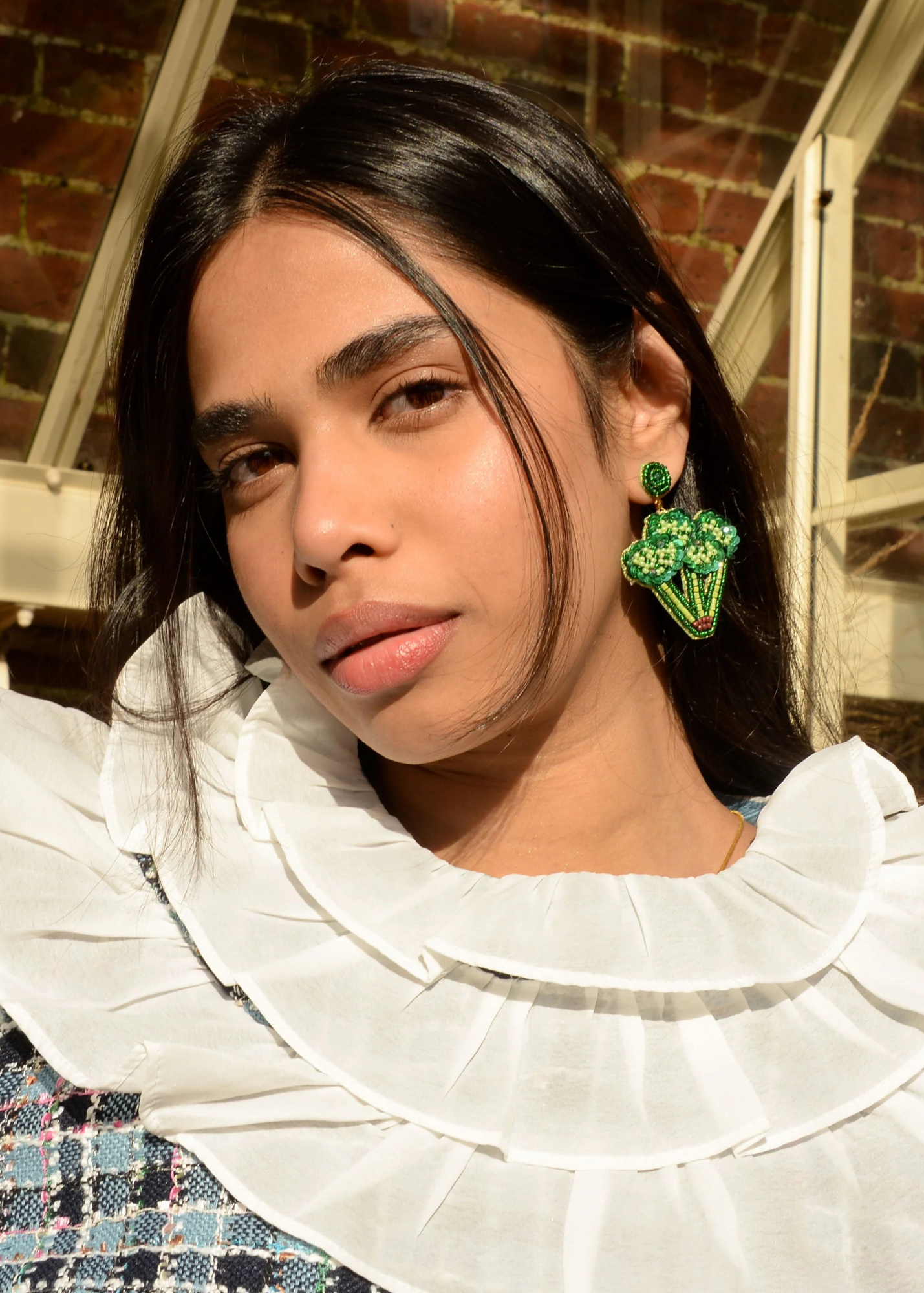 My Doris - Beaded Broccoli Earrings