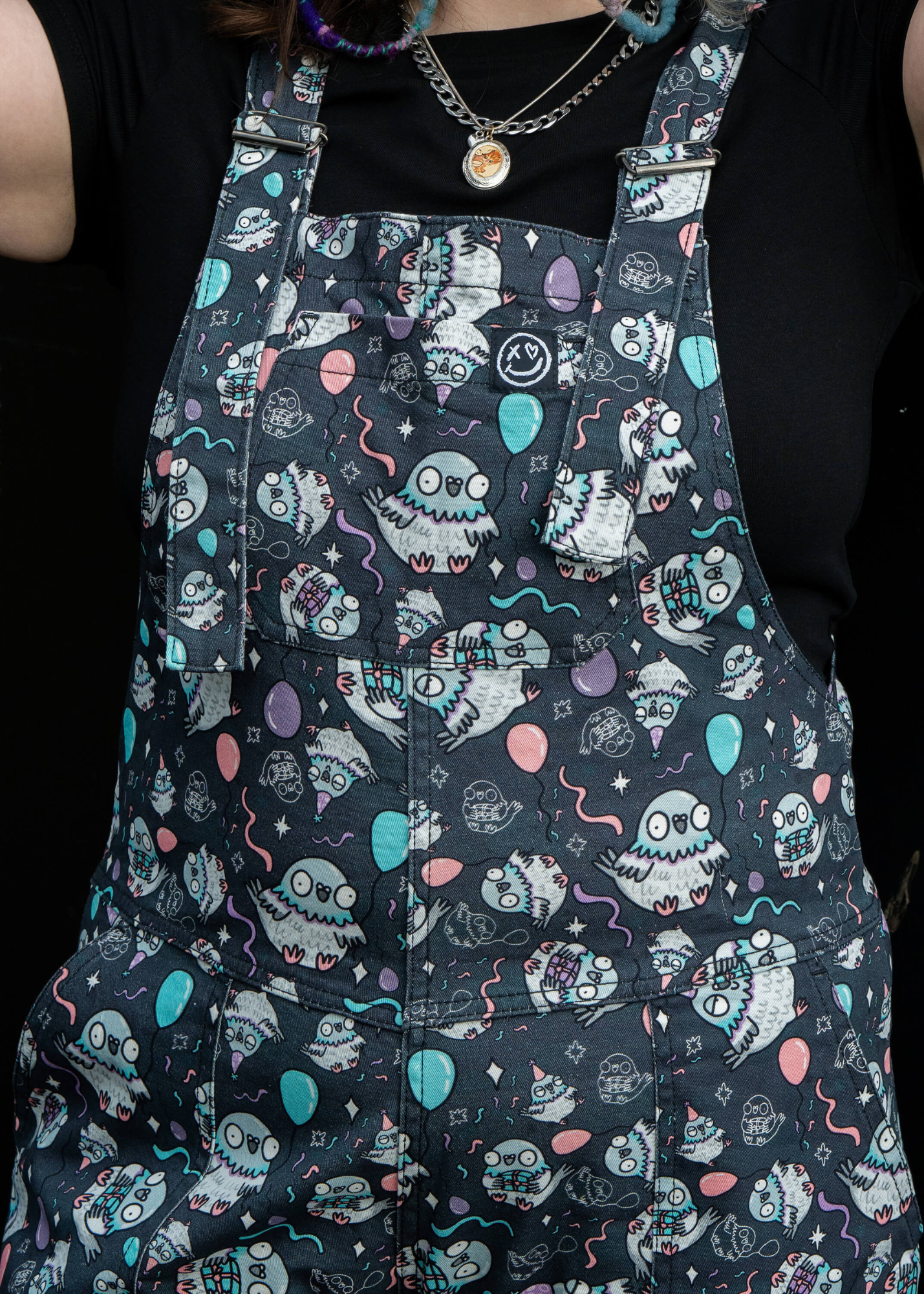 Rebel Romance x Katie Abey - Pigeon Party Stretch Dungarees