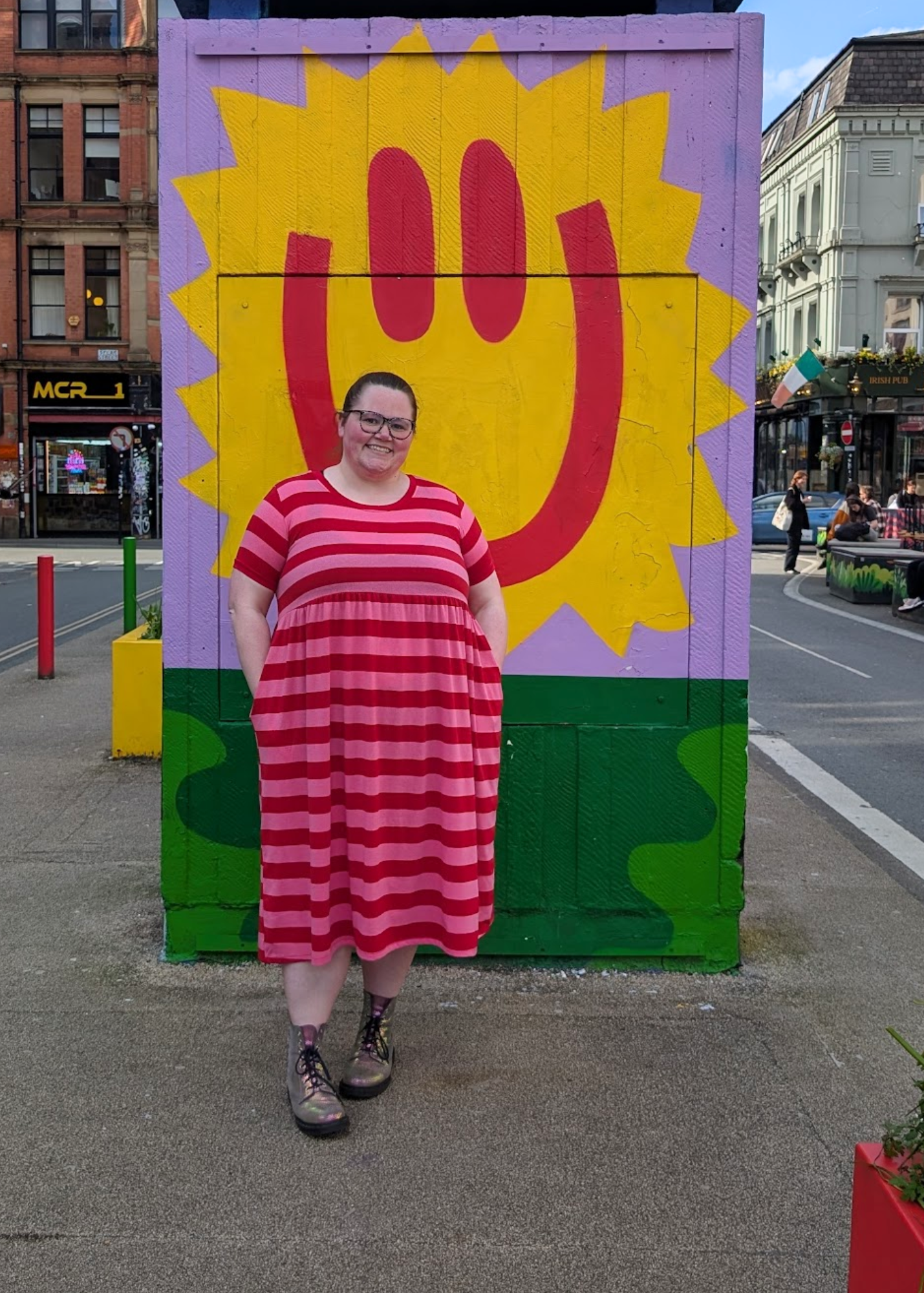 The Edit - Pink & Red Sugar Stripes Smock Dress
