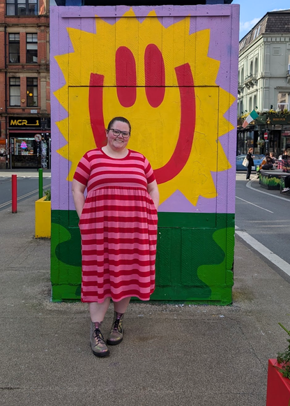 The Edit - Pink & Red Sugar Stripes Smock Dress