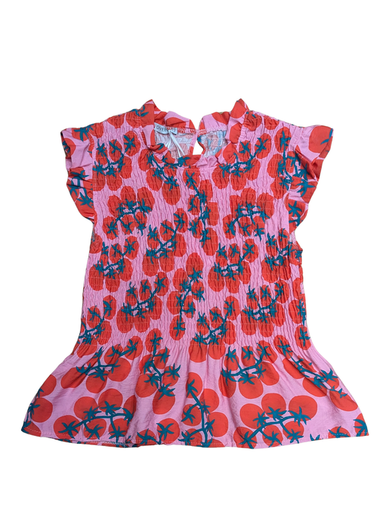 The Edit - Tomato Print Shirred Top