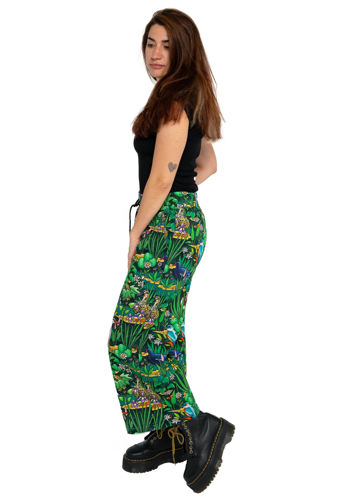 Rebel Romance - Pond Birds Wide Leg Cropped Trousers