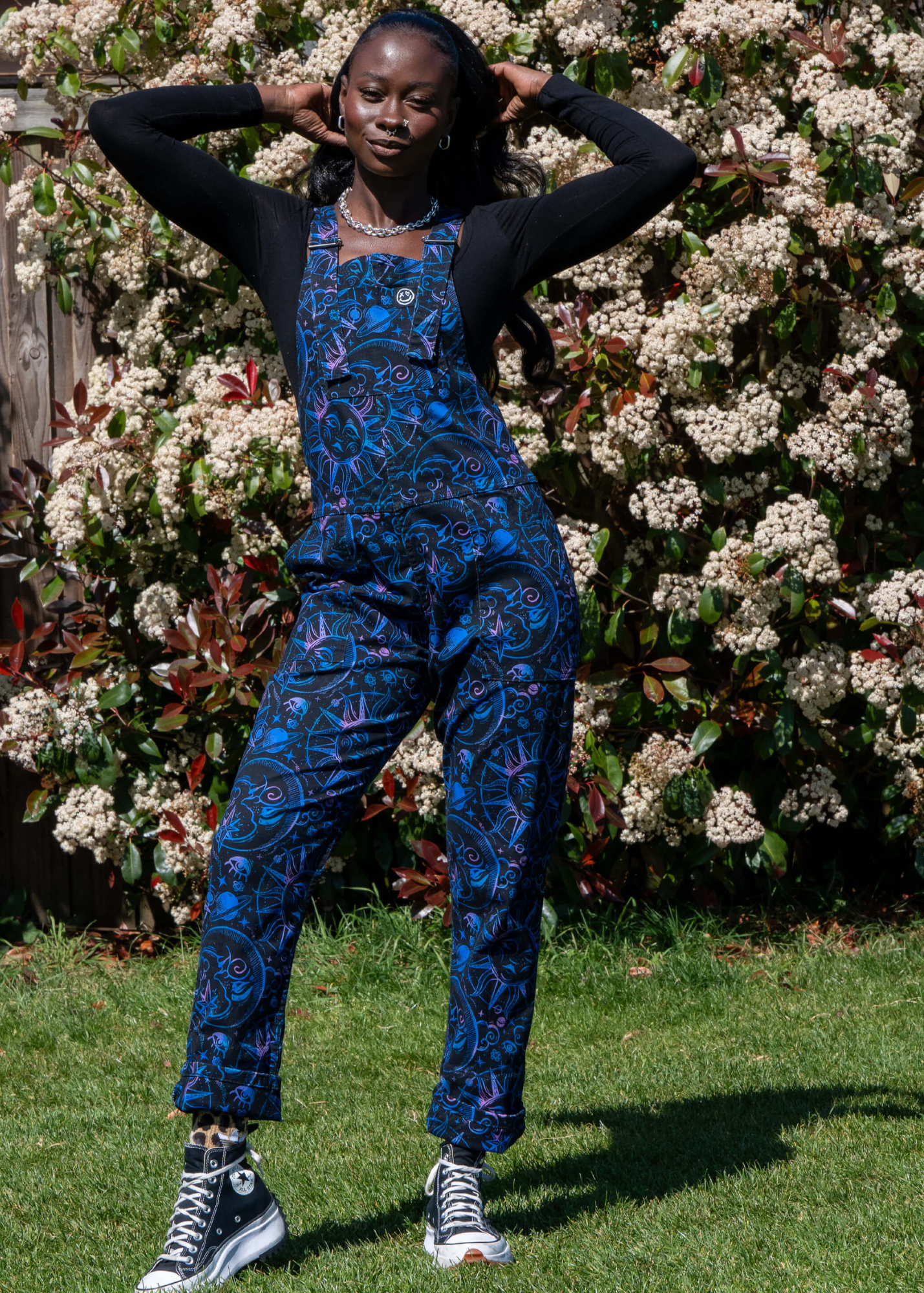 Rebel Romance - Celestial Dreams Stretch Twill Dungarees