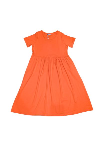 The Edit - Hot Orange Smock Dress with Pockets