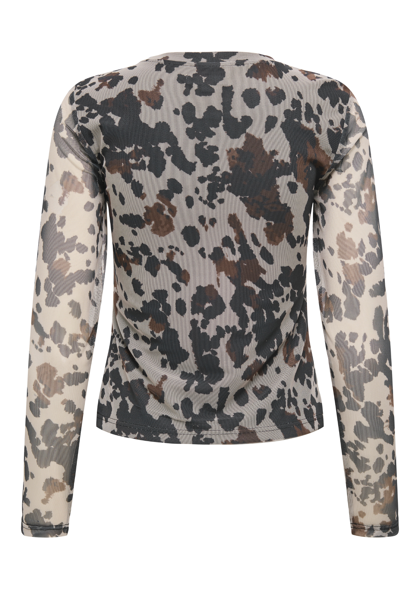 Only - Brown Cow Print Mesh Top