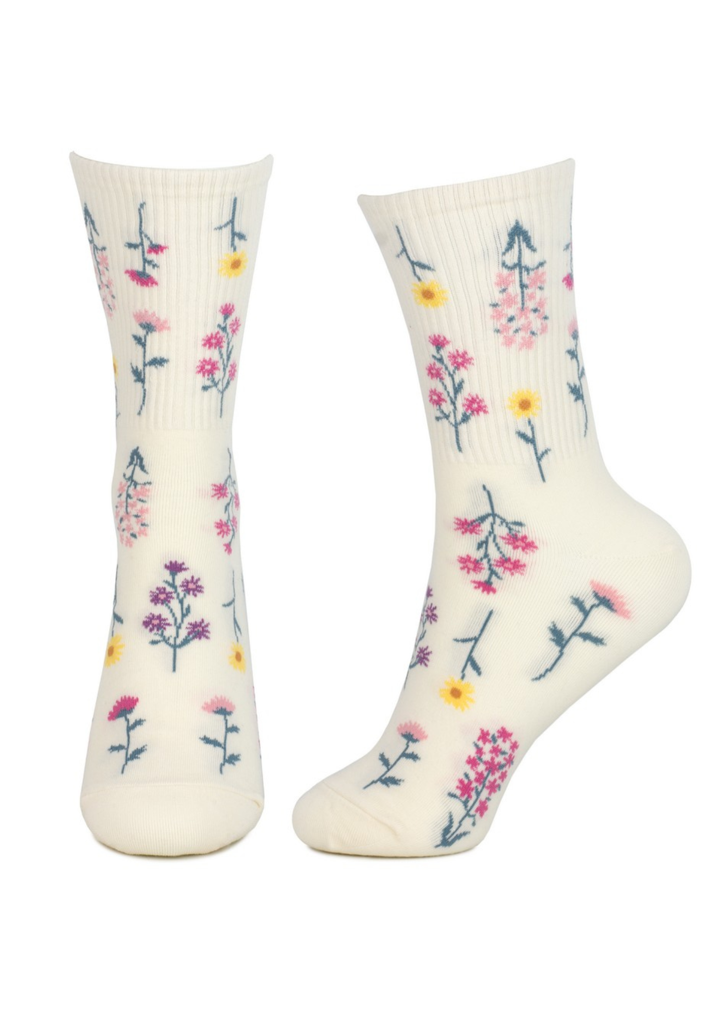 Joe Cool - Flower Pressing Socks in Cream