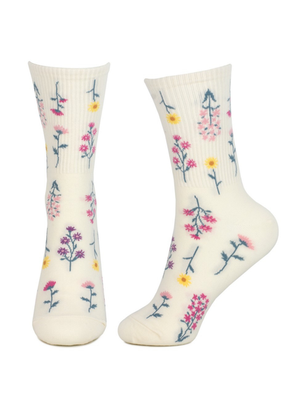 Joe Cool - Flower Pressing Socks in Cream